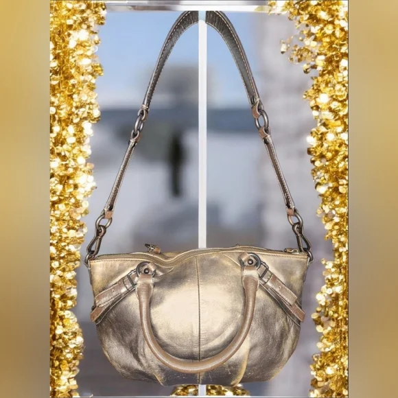 Vintage Coach Metallic Gold Madison Sophia Satchel - Picture 6 of 16